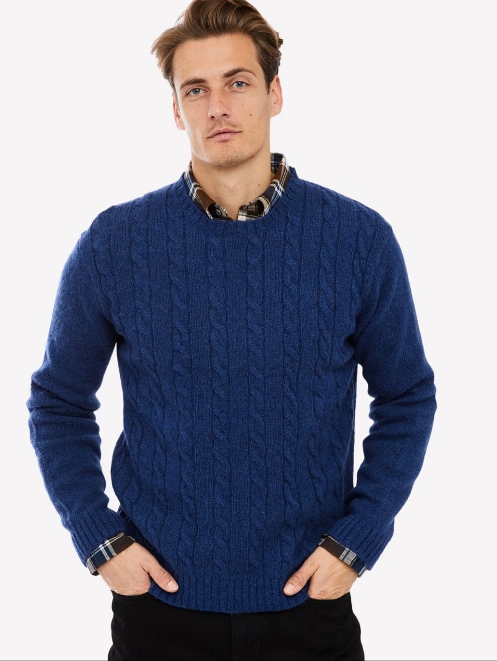 Line Of Trade 100% Wool Cable knit Fisherman Sweater Men's Size Large